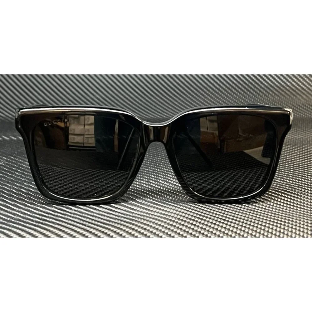Gucci Black 56mm Unisex Sunglasses